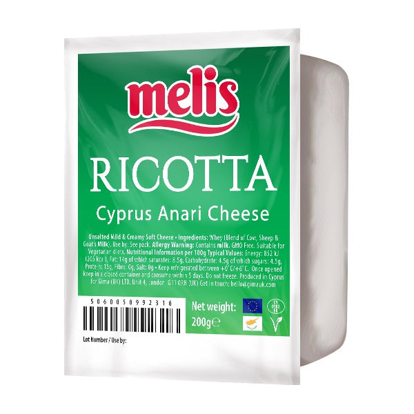 Melis Ricotta Cyprus Anari Cheese 200g retail pack