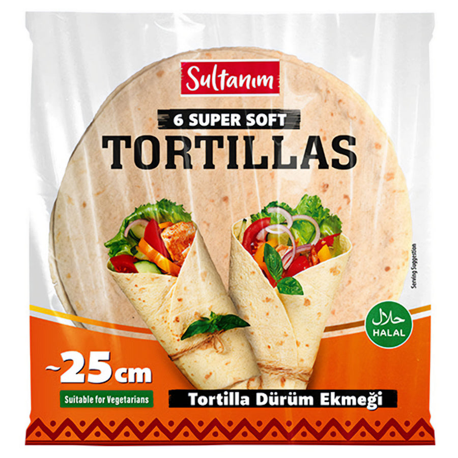 Sultanim Wheat Tortilla Wraps 6 Pack 25cm 300g